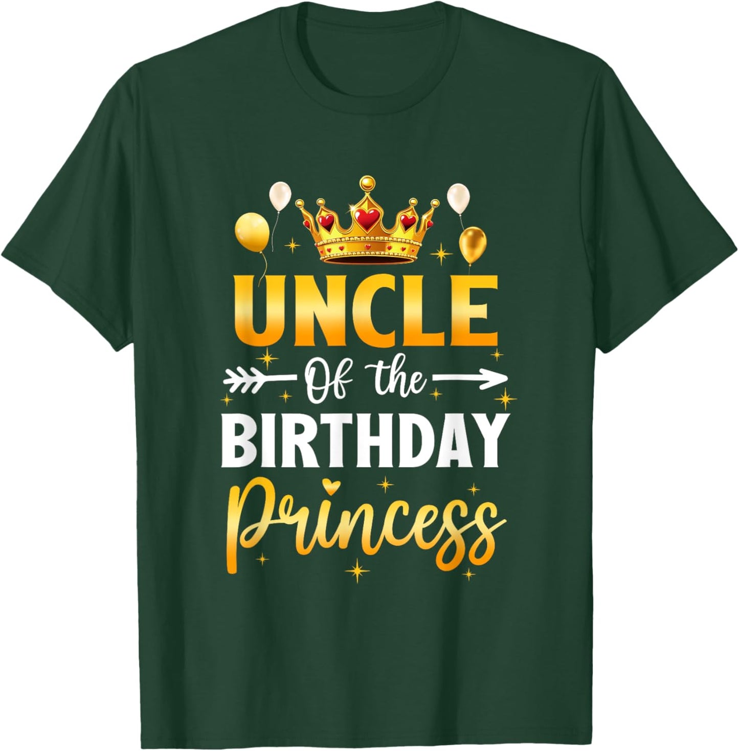Uncle Of The Birthday Princess Birthday Girl Party Family T-Shirt - T-Shirt | Forest