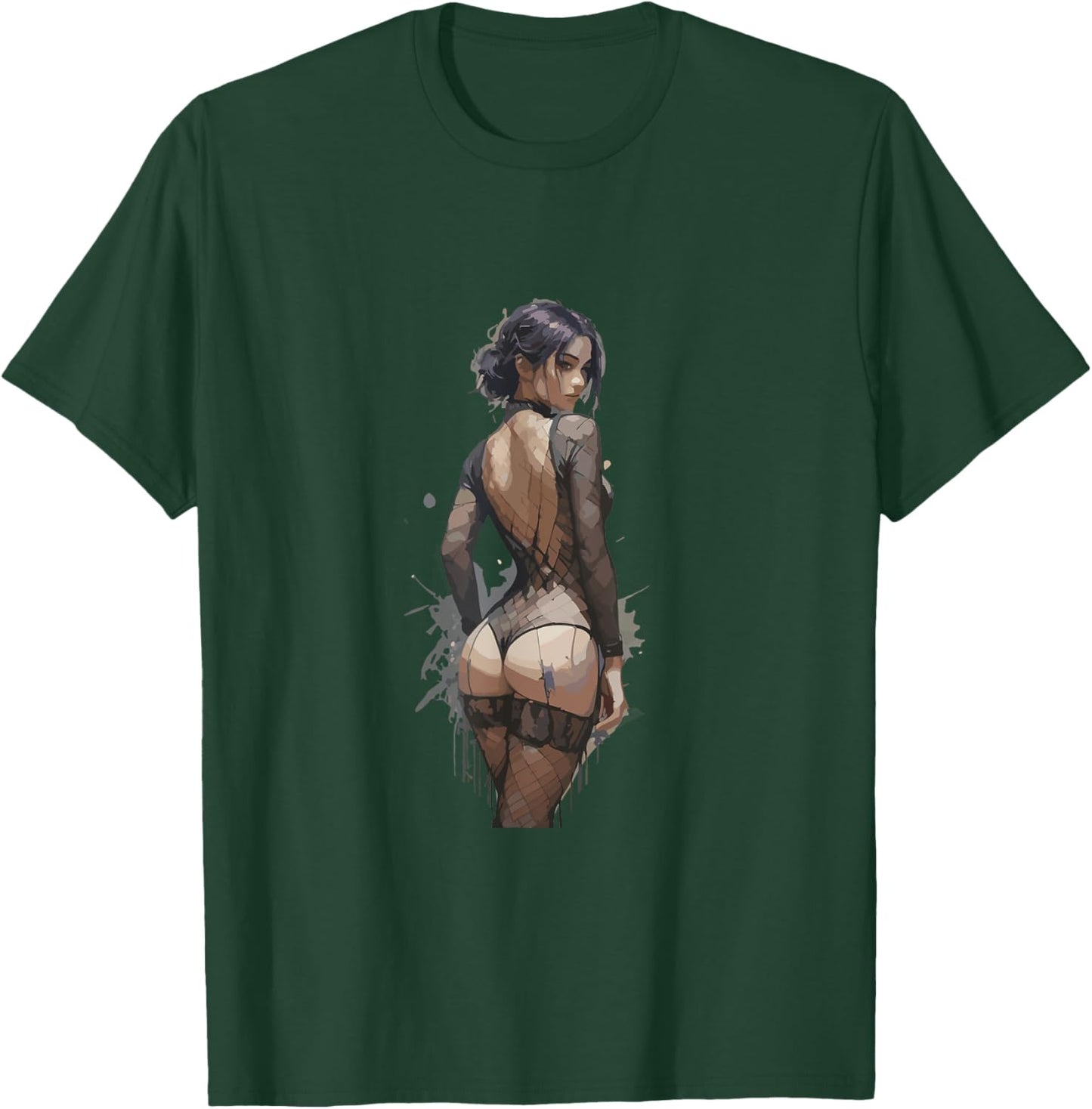 Anime Woman in Lingerie Motif Sexy Mobile Phone Cover T-Shirt - T-Shirt | Forest