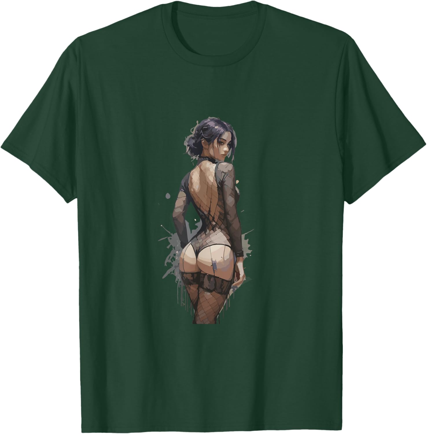 Anime Woman in Lingerie Motif Sexy Mobile Phone Cover T-Shirt - T-Shirt | Forest