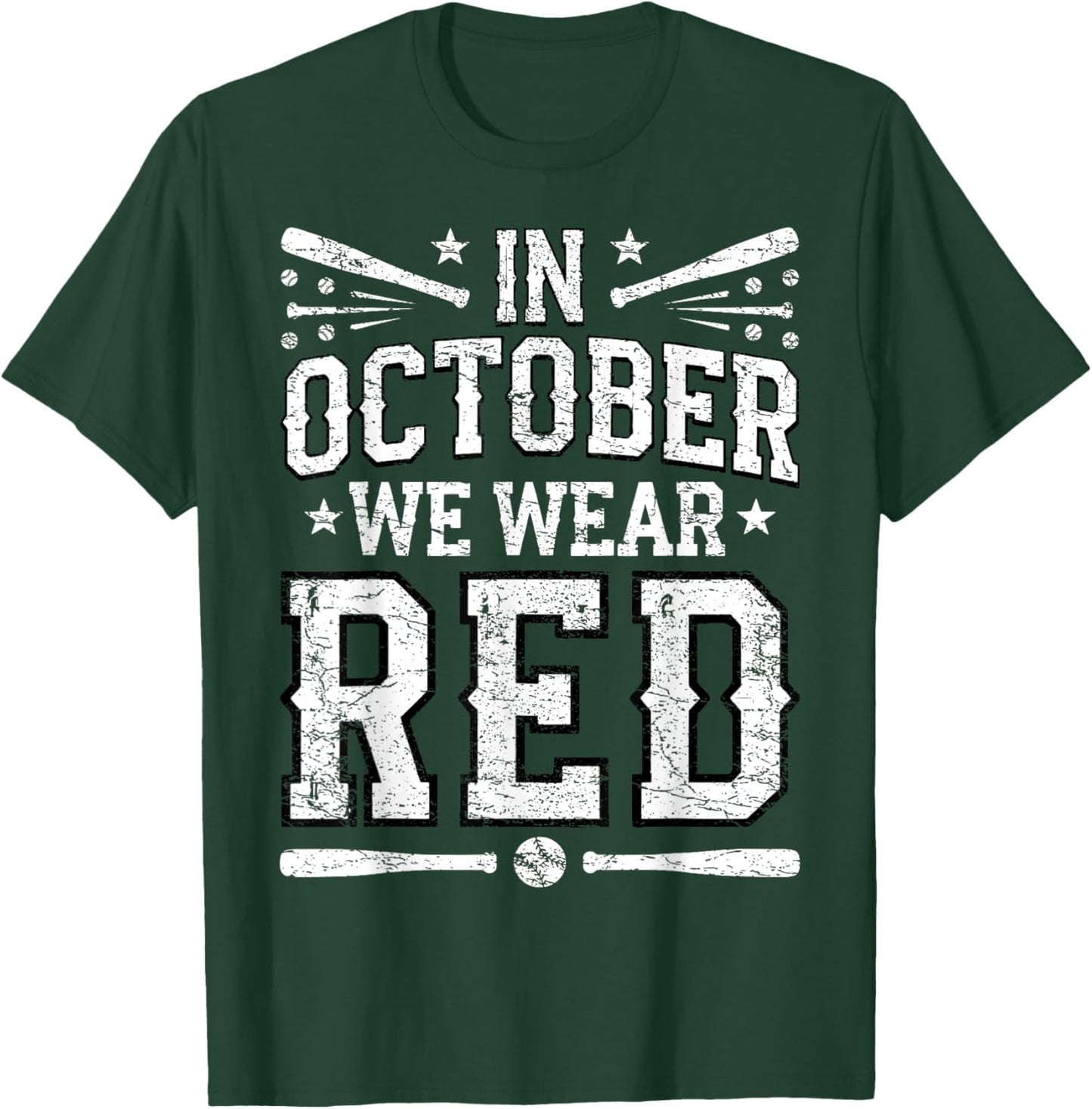 Vintage In October We Wear Red T-Shirt - T-Shirt | Forest