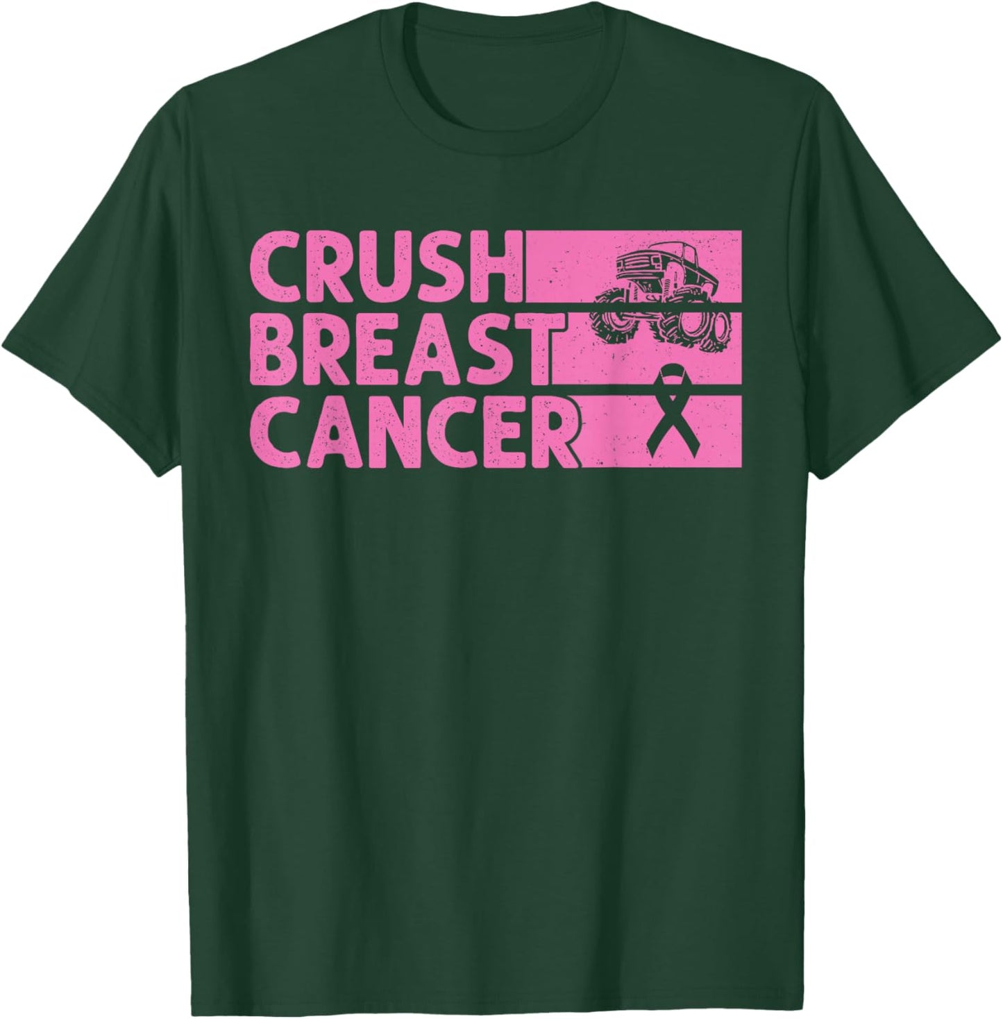 Crush Breast Cancer Awareness Women Men Boys T-Shirt - T-Shirt | Forest