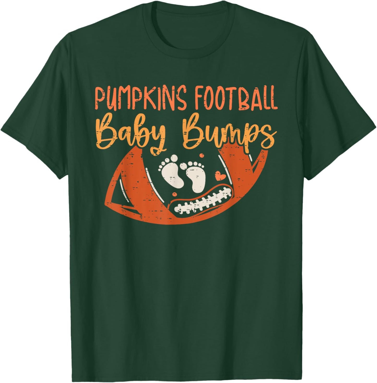 Pumpkins Football Baby Bumps Pregnancy Announcement Autumn T-Shirt - T-Shirt | Forest
