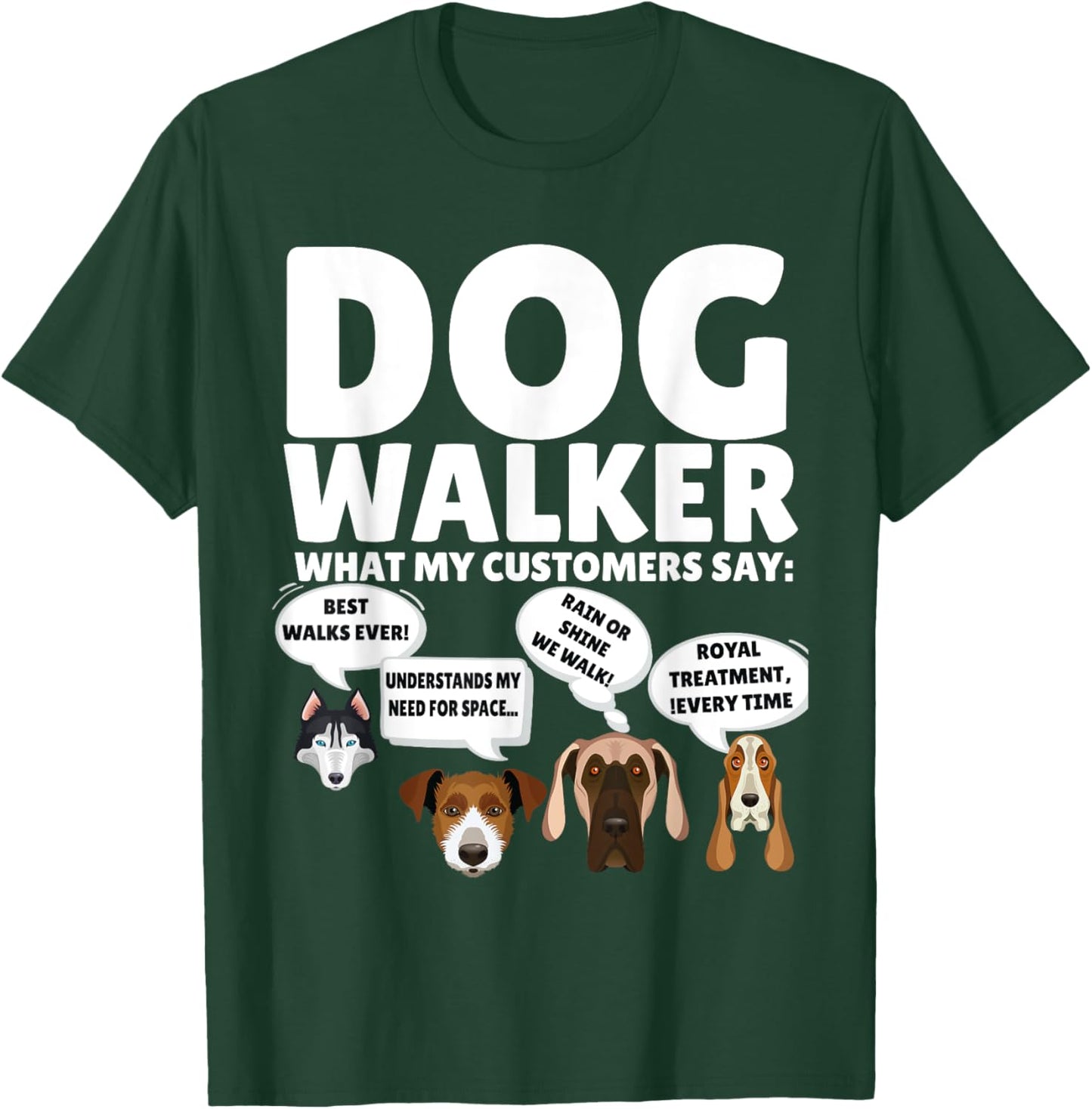 Best Dog Walker Design For Pet Walker Puppy Walking Dog Love T-Shirt - T-Shirt | Forest