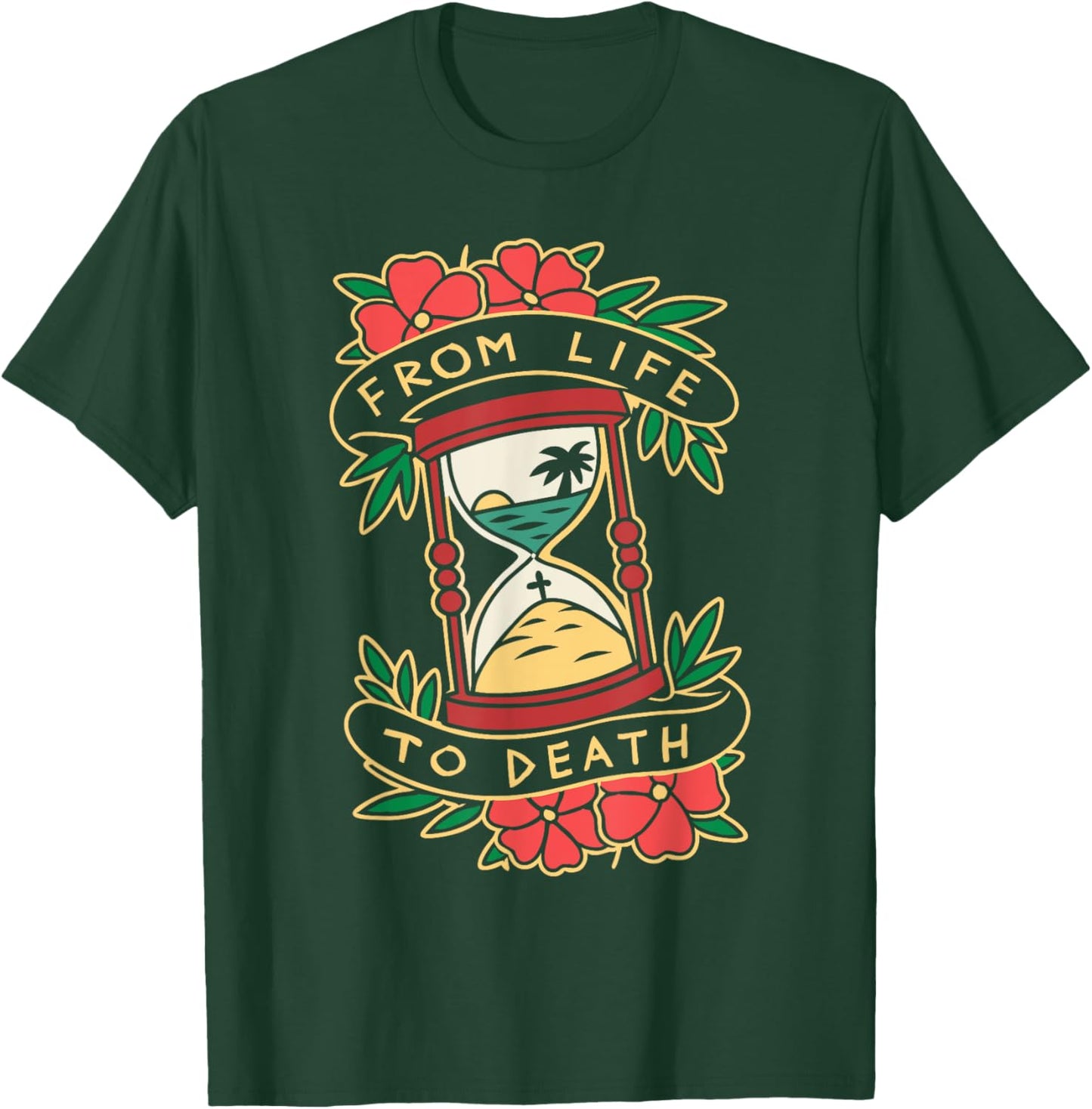 From Life to Death Symbolic Hourglass T-Shirt - T-Shirt | Forest