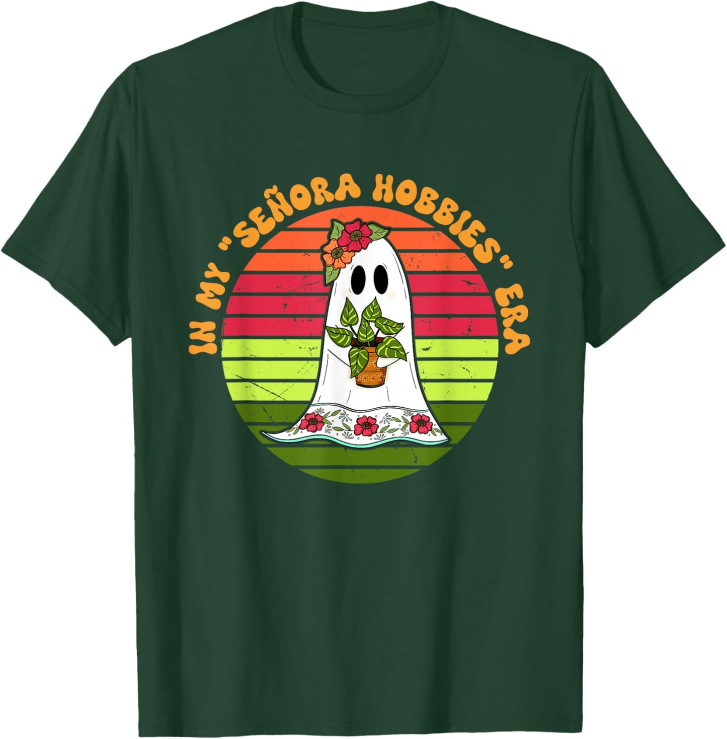 In My Senora Hobbies Era Cute Boo Halloween Design T-Shirt - T-Shirt | Forest