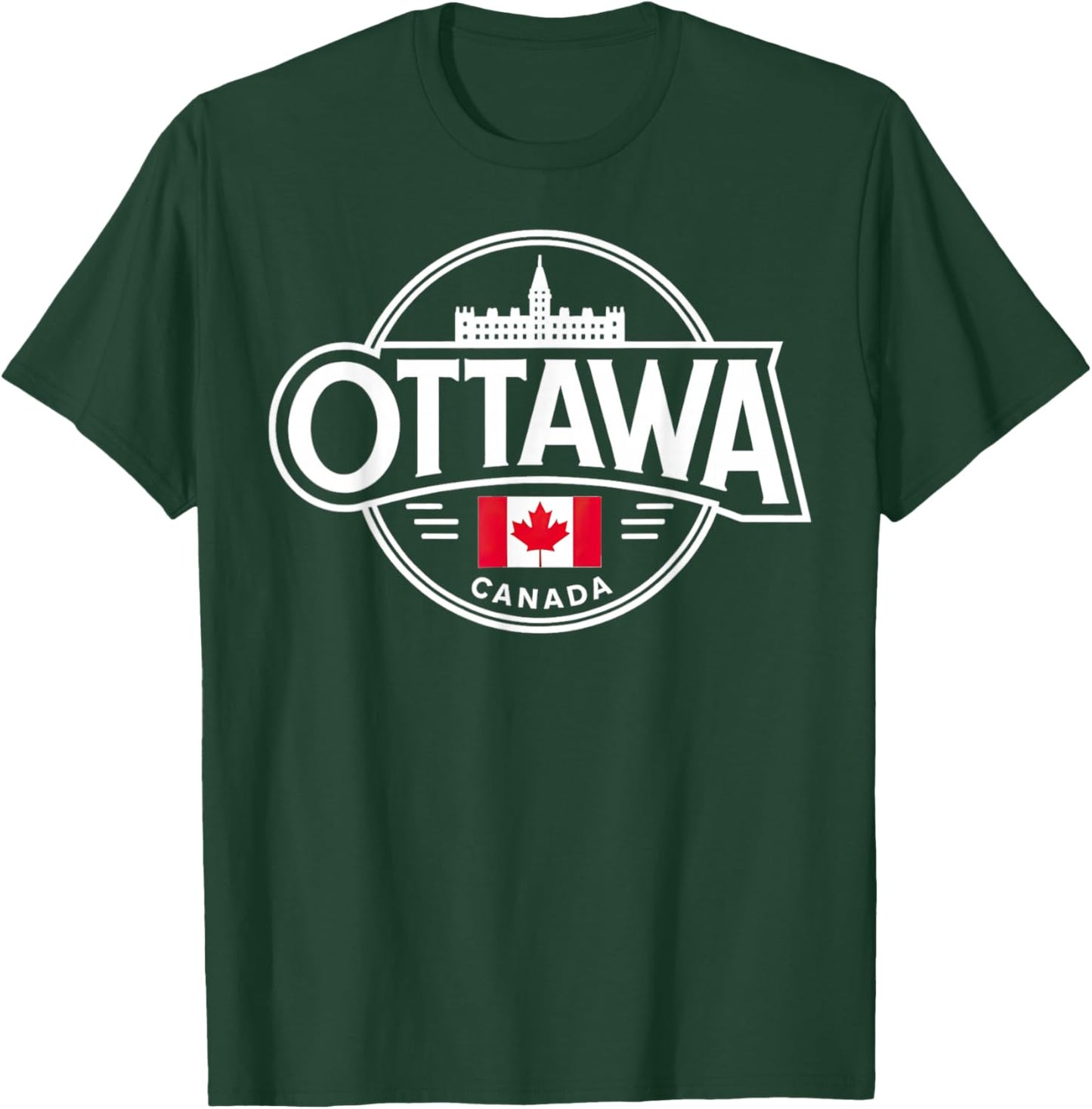 Ottawa Canada City Flag Heritage Pride Design T-Shirt - T-Shirt | Forest
