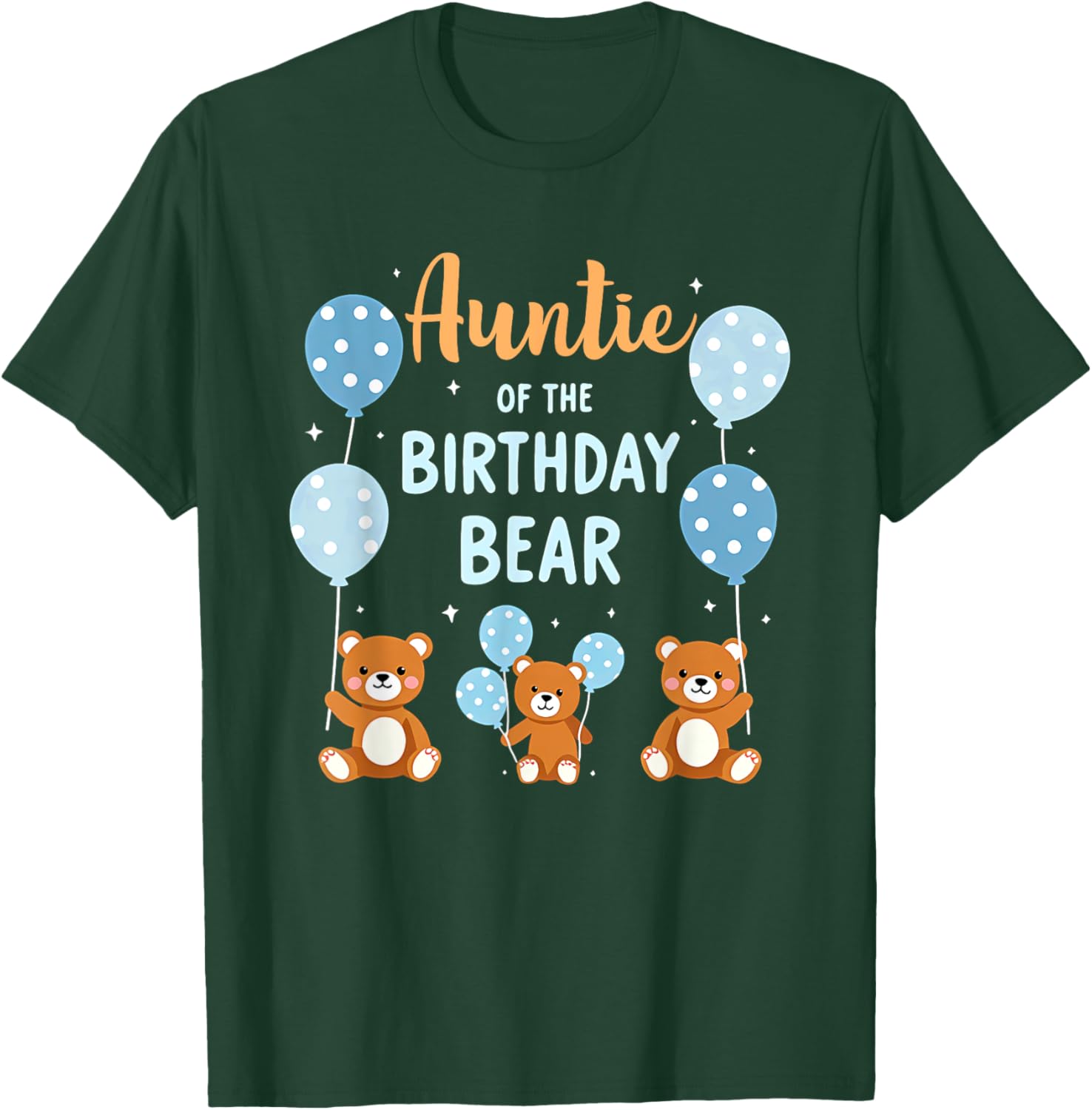 Birthday Bear Aunt Auntie Of The Birthday Boy T-Shirt - T-Shirt | Forest