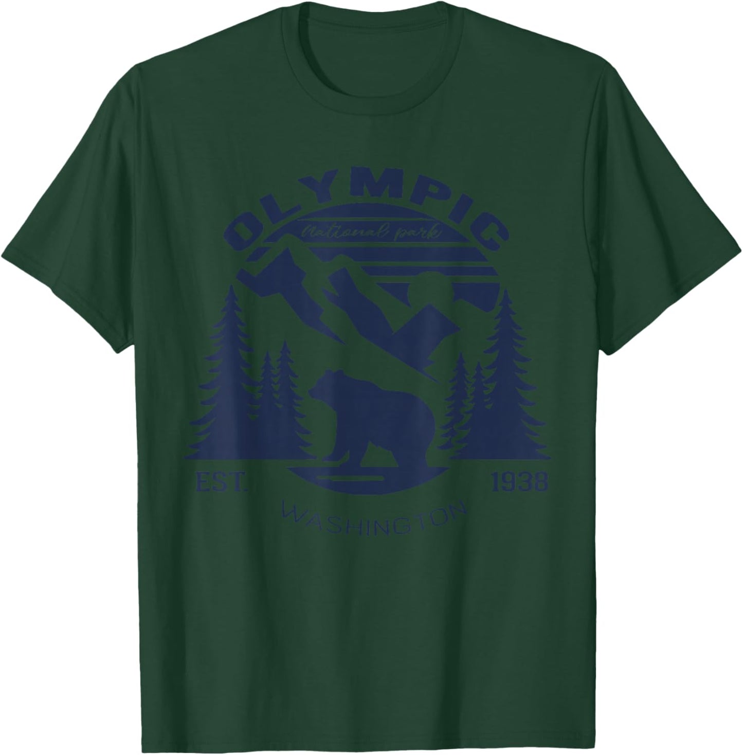 Retro Vintage Olympic National Park for kids Hiking Camping T-Shirt - T-Shirt | Forest