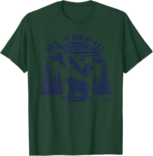 Retro Vintage Olympic National Park for kids Hiking Camping T-Shirt - T-Shirt | Forest