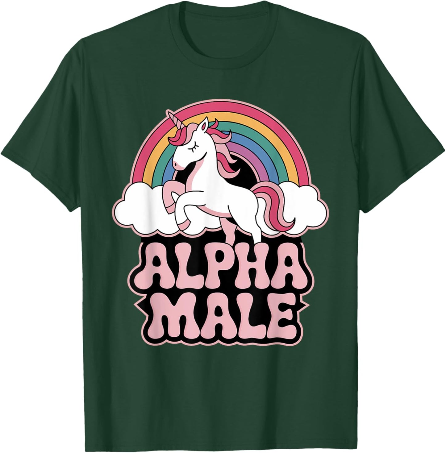 Alpha Male Unicorn Funny Sarcastic Ironic Memes Weird Humor T-Shirt - T-Shirt | Forest