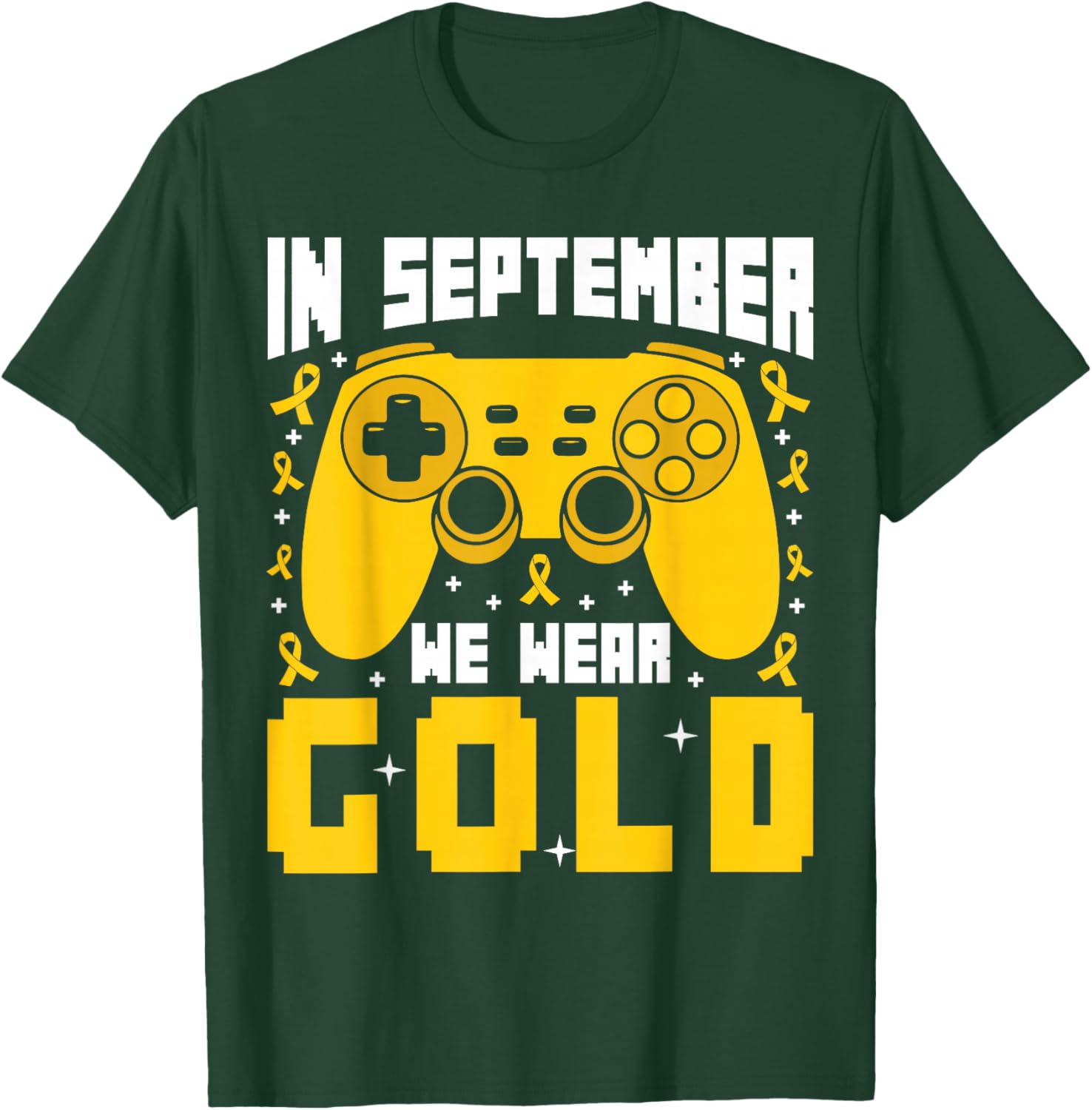 In September We Wear Gold Gaming Childhood Cancer Boys Kids T-Shirt - T-Shirt | Forest