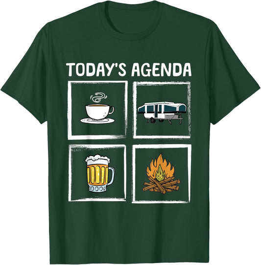 Cool Pop Up Camper Art Women Caravan Popup Camper T-Shirt - T-Shirt | Forest