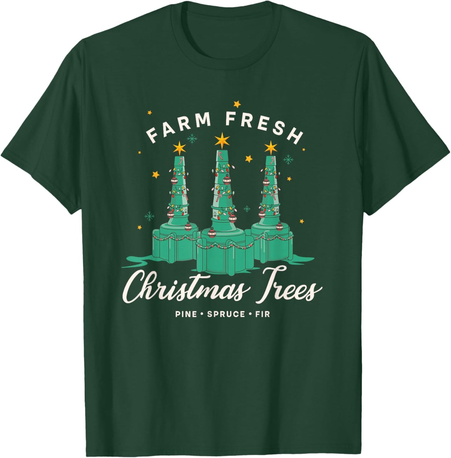 Respiratory Therapist Nurse Farm Fresh Christmas Tree T-Shirt - T-Shirt | Forest