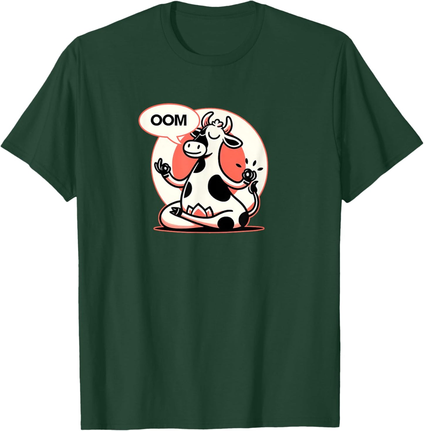 Funny Cow Namaste Yoga Lotus Position Yoga Cow T-Shirt - T-Shirt | Forest