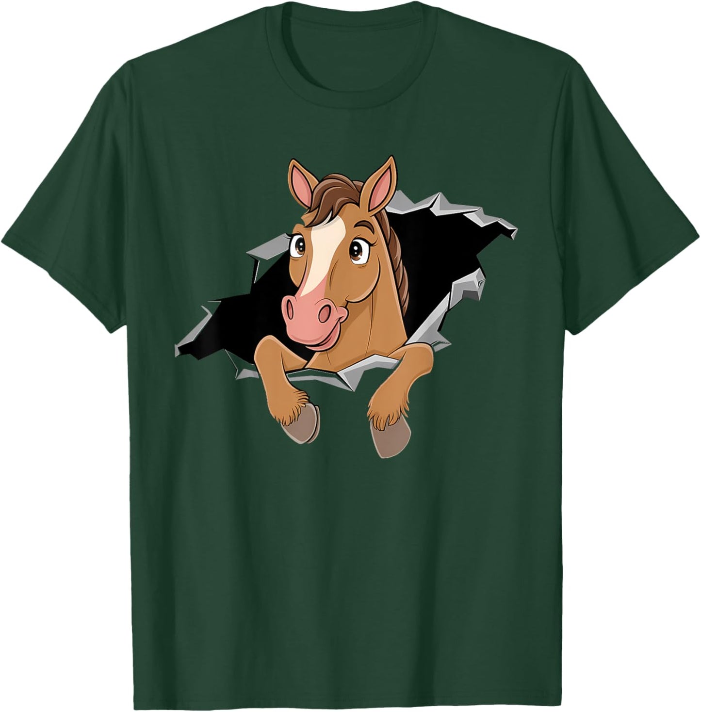 Horse Riding Lover Gift Co. Funny Horse Riding - -Adults/Kids, Black, Small, Short Sleeve, Classic Fit, Cotton Blend, U-Neck, , Cartoon, Birthday T-Shirt - T-Shirt | Forest