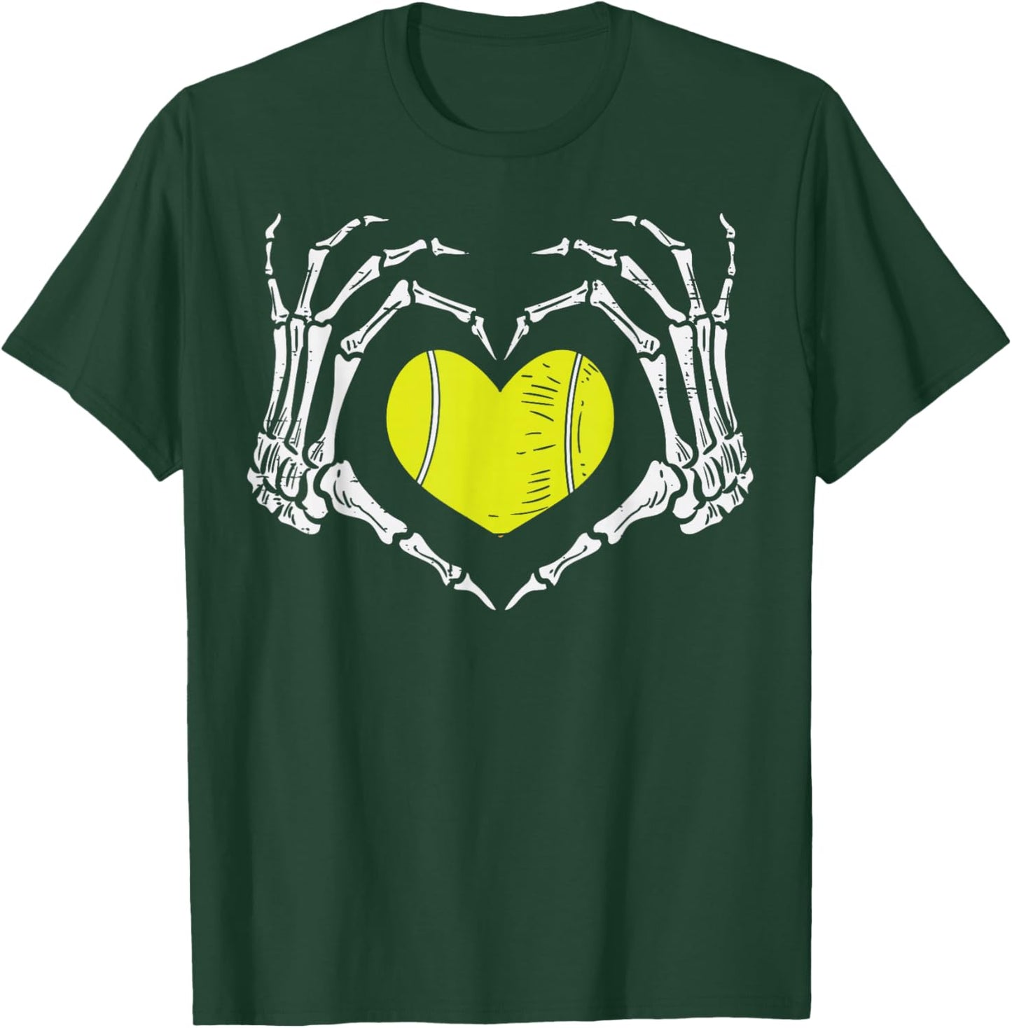 Halloween Tennis Heart Skeleton Hand Costume Men Boys Kids T-Shirt - T-Shirt | Forest