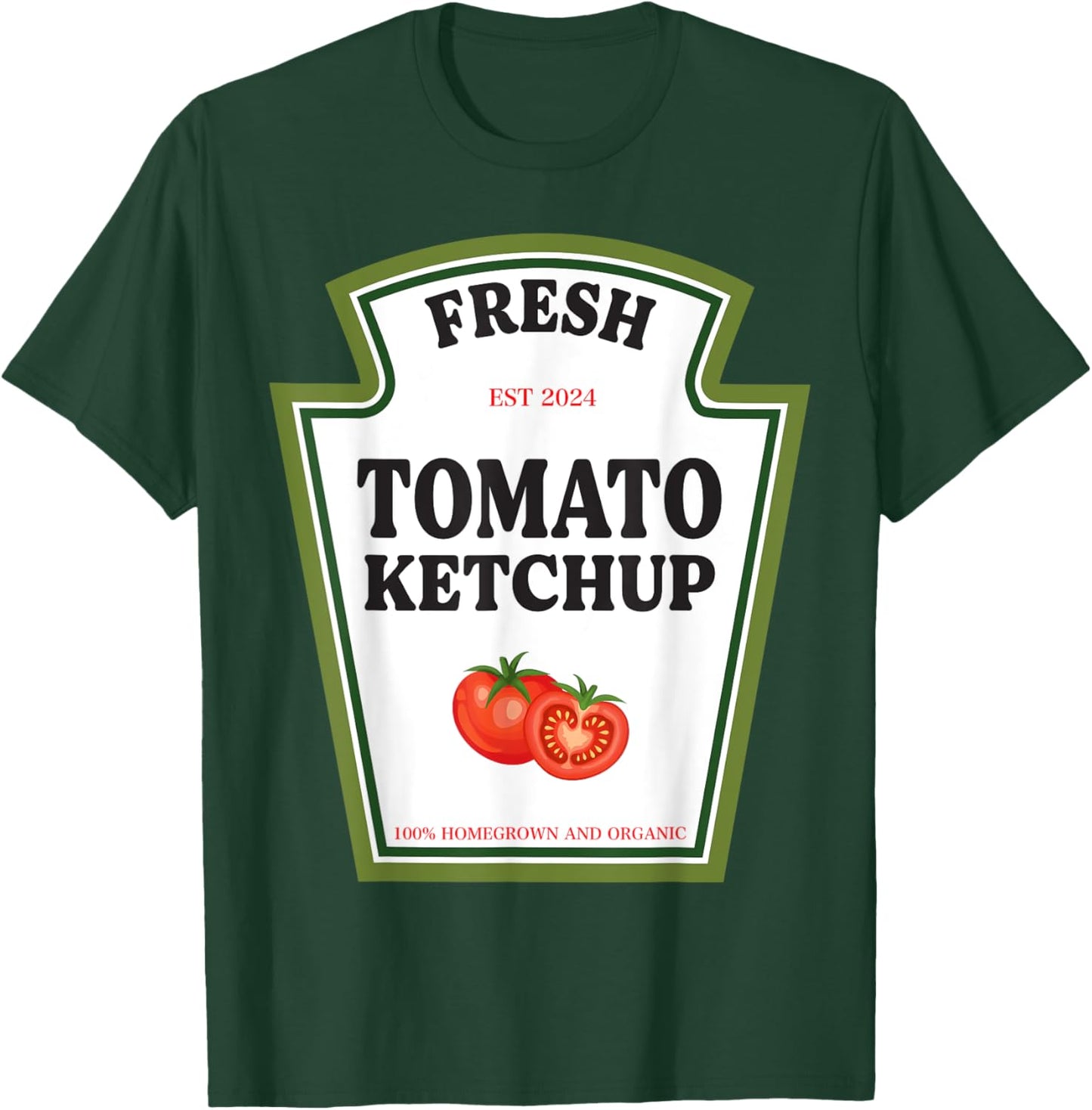 Fresh Tomato Ketchup Condiment Costume Party Matching T-Shirt - T-Shirt | Forest