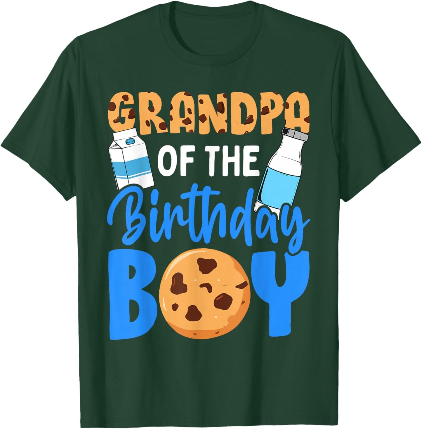Grandpa of the birthday boy Milk and Cookies 1st birthday T-Shirt - T-Shirt | Forest