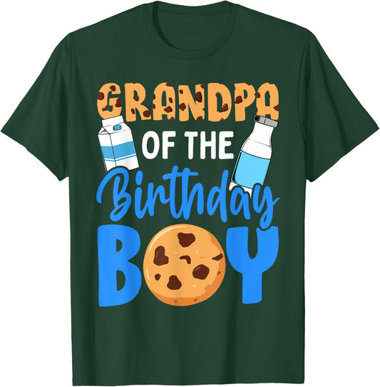 Grandpa of the birthday boy Milk and Cookies 1st birthday T-Shirt - T-Shirt | Forest