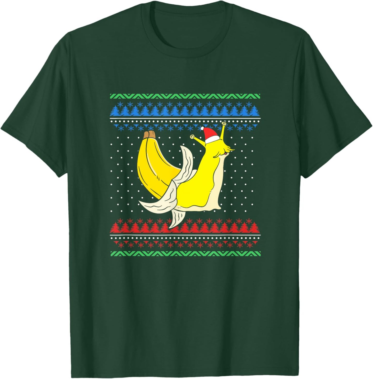 Christmas Banana Slug With Christmas Hat T-Shirt - T-Shirt | Forest