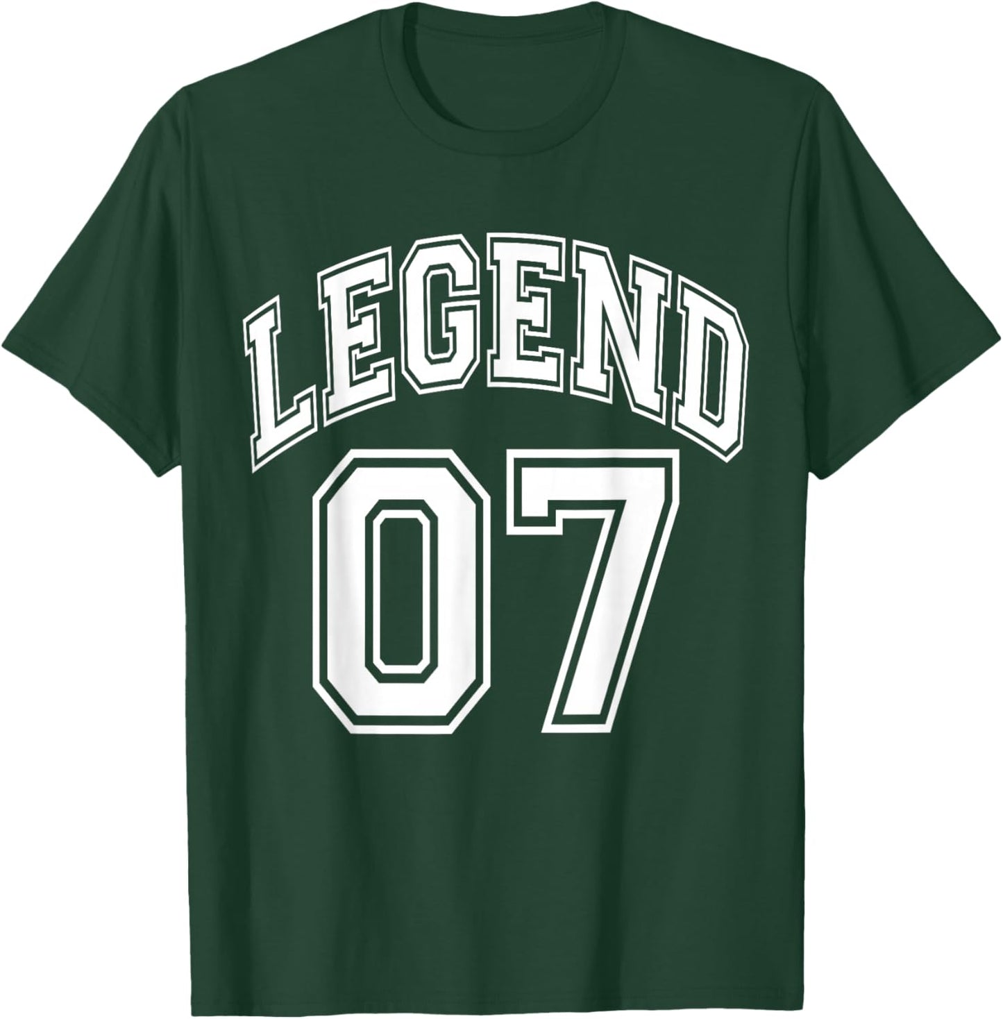 Legend 07 Number Varsity Team - 07th Birthday & 07 Years Old T-Shirt - T-Shirt | Forest