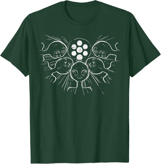 Alien Heads Looking Down At You Funny Ufo Men Women Kids T-Shirt - T-Shirt | Forest