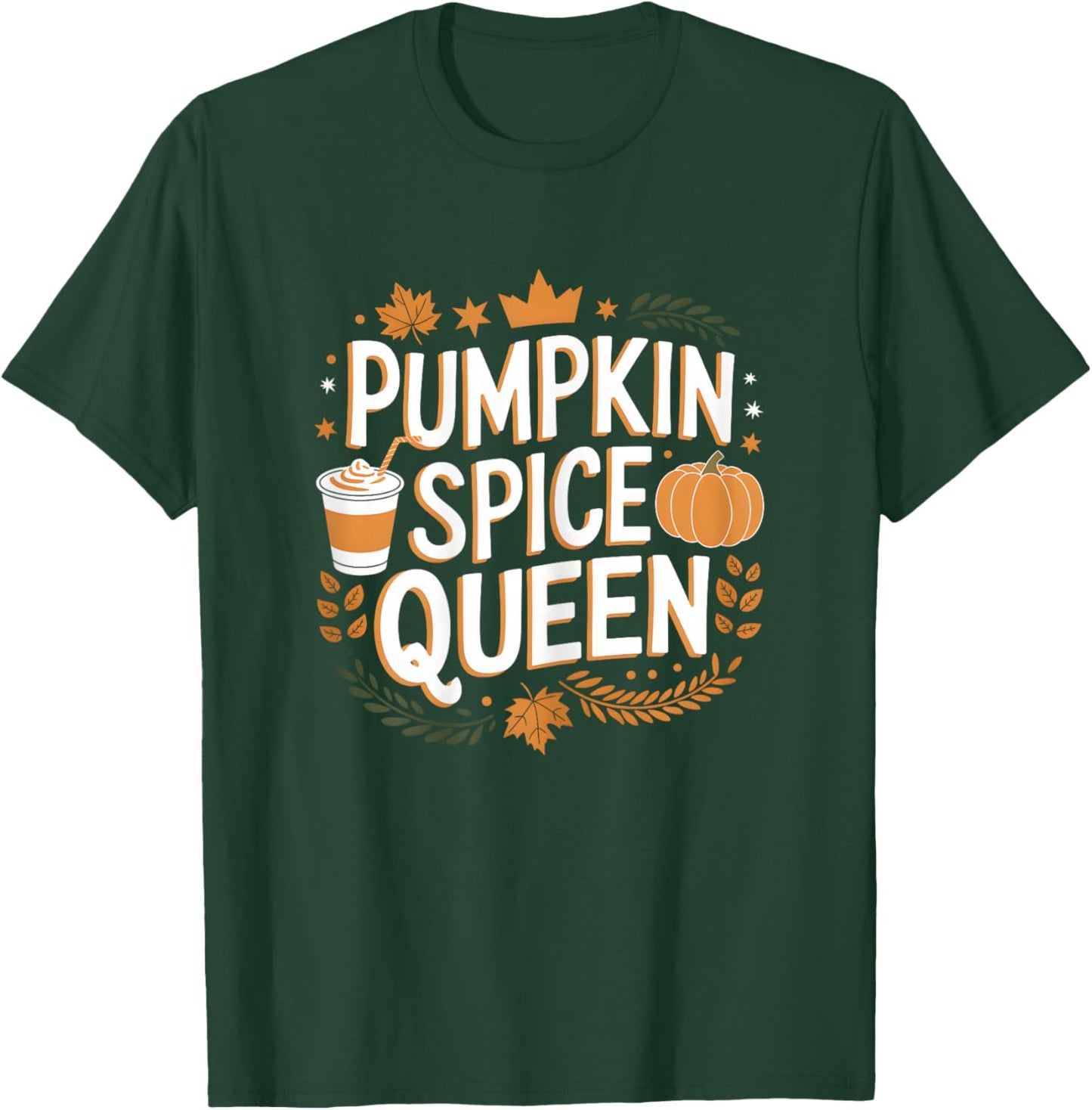 Pumpkin Spice Queen Fall Autumn Thanksgiving Coffee Lover T-Shirt - T-Shirt | Forest