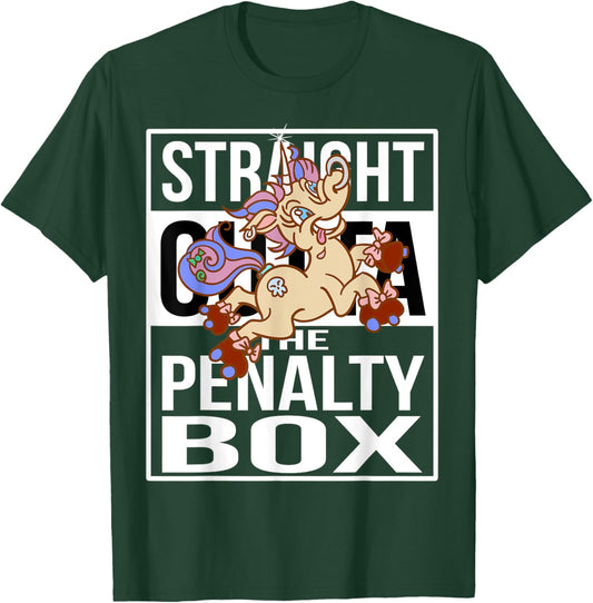 Straight outta the Penalty Box Skater Unicorn Roller Derby T-Shirt - T-Shirt | Forest