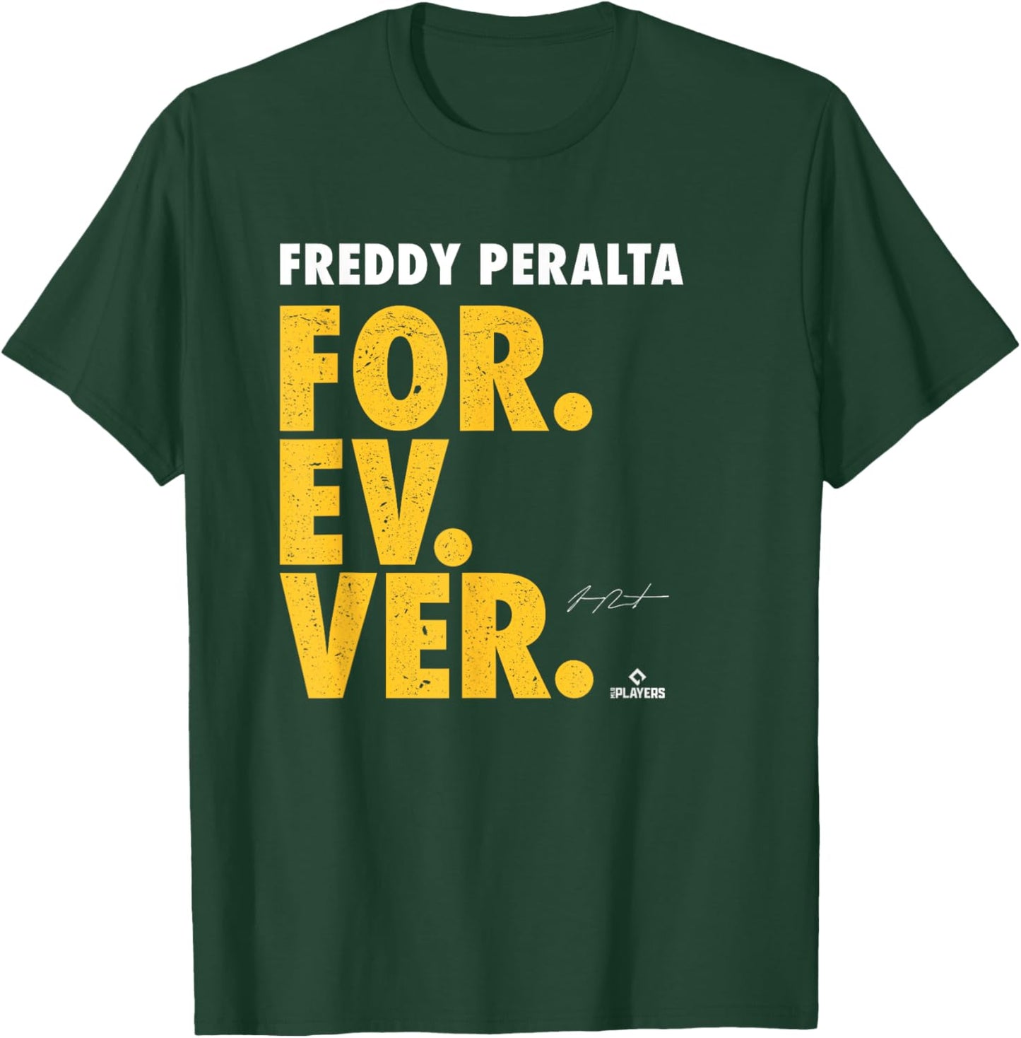 Forever Baseball Freddy Peralta Milwaukee Baseball MLBPA T-Shirt - T-Shirt | Forest