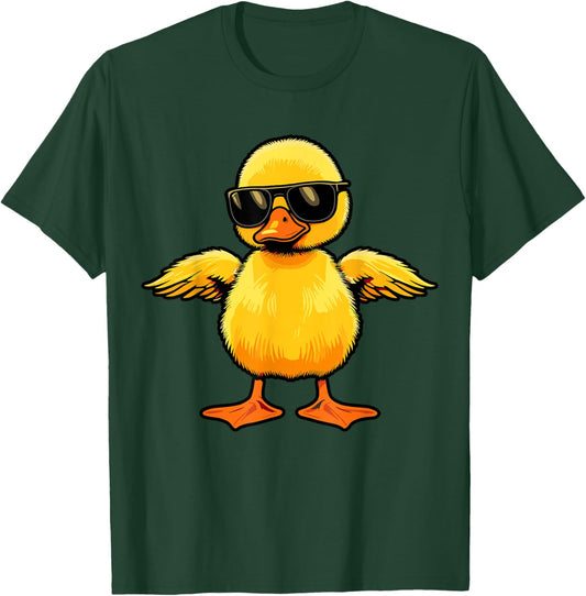 Yellow Duck in Sunglasses Retro Duck T-Shirt - T-Shirt | Forest
