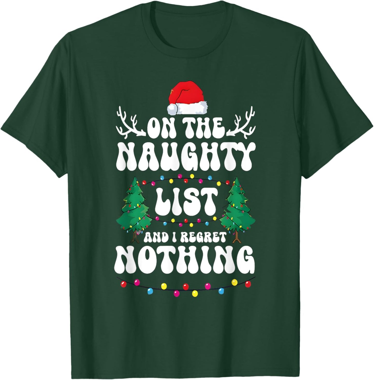 Groovy Naughty List Christmas Xmas Santa Kids T-Shirt - T-Shirt | Forest