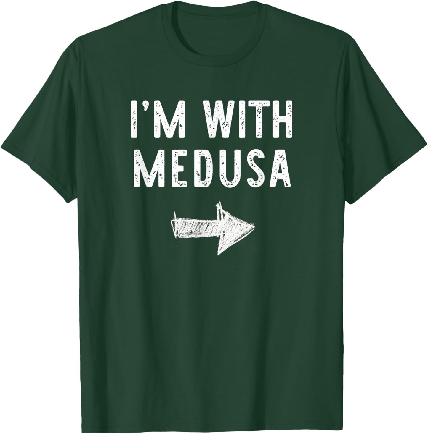 I’m With The Medusa Funny Halloween Couple Costume T-Shirt - T-Shirt | Forest