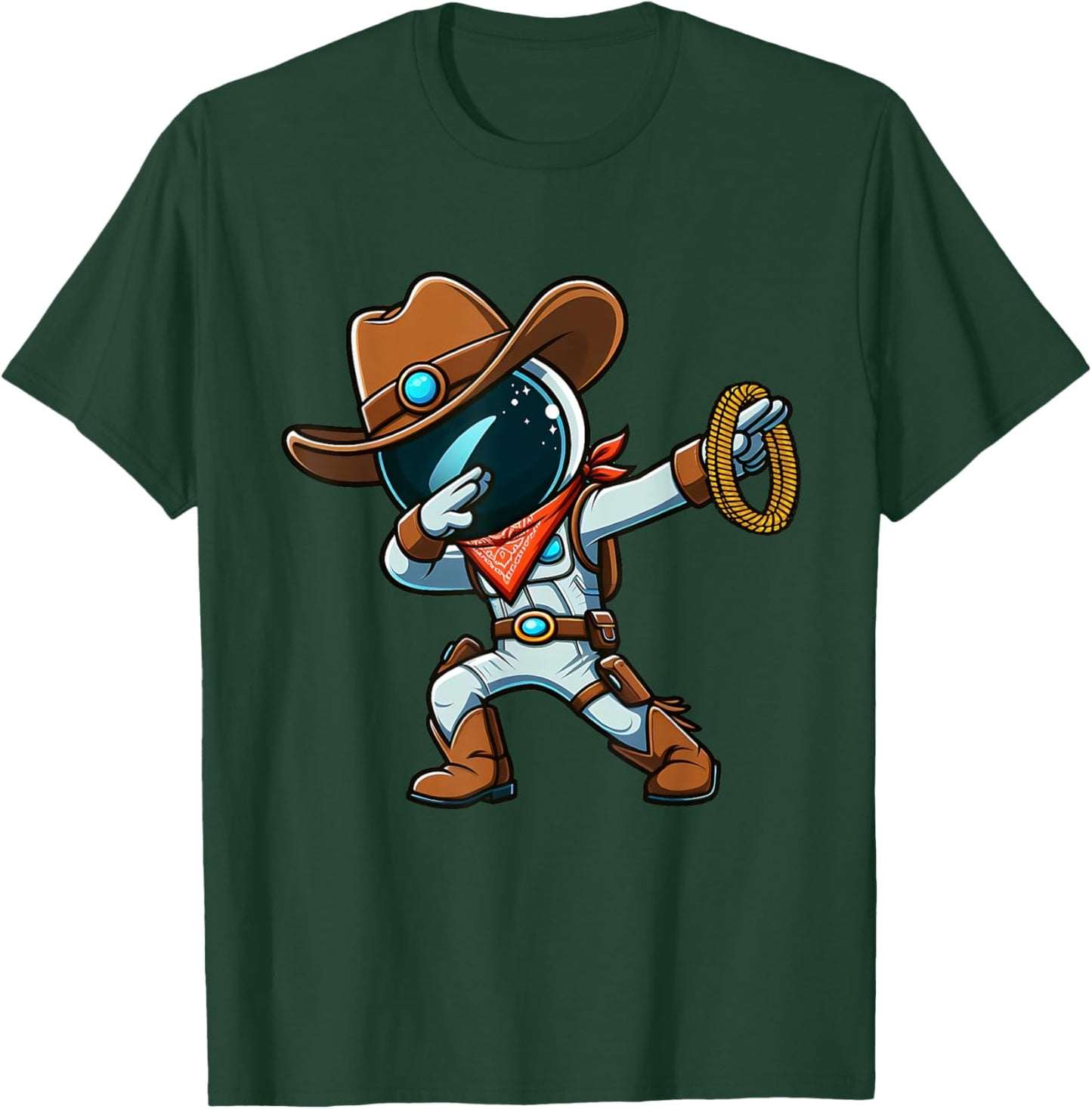 Dabbing Boys Astronaut Cowboy Space Halloween T-Shirt - T-Shirt | Forest