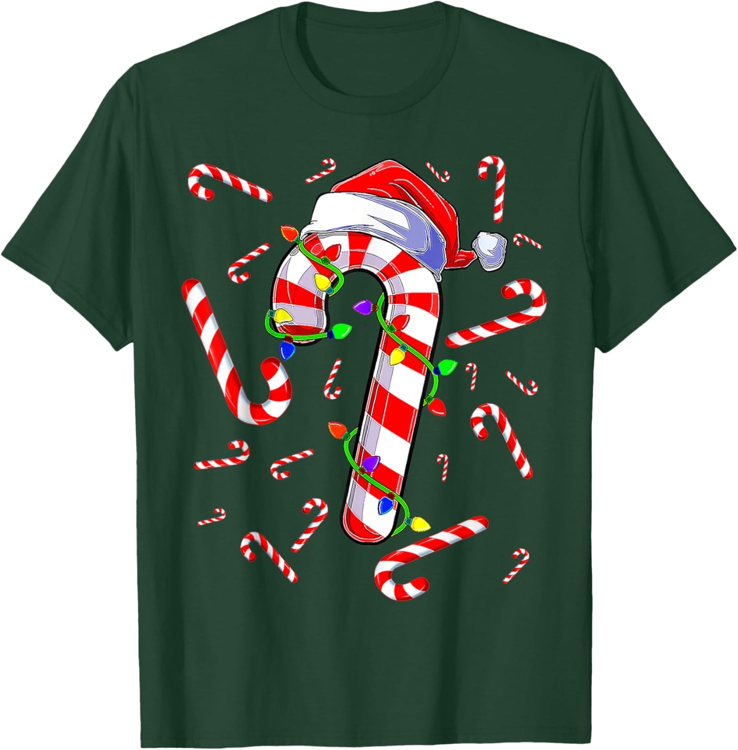 Candy Cane Merry And Bright Red And White Candy Costume T-Shirt - T-Shirt | Forest