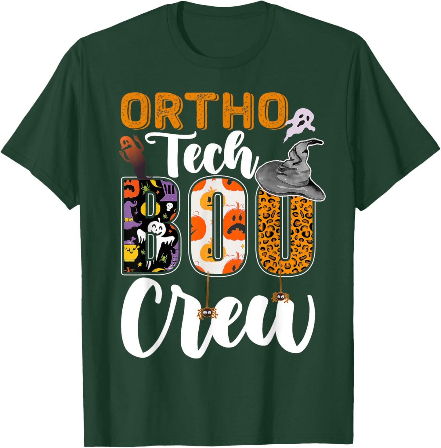 Ortho Tech Boo Crew Halloween Matching Orthopedic Technician T-Shirt - T-Shirt | Forest
