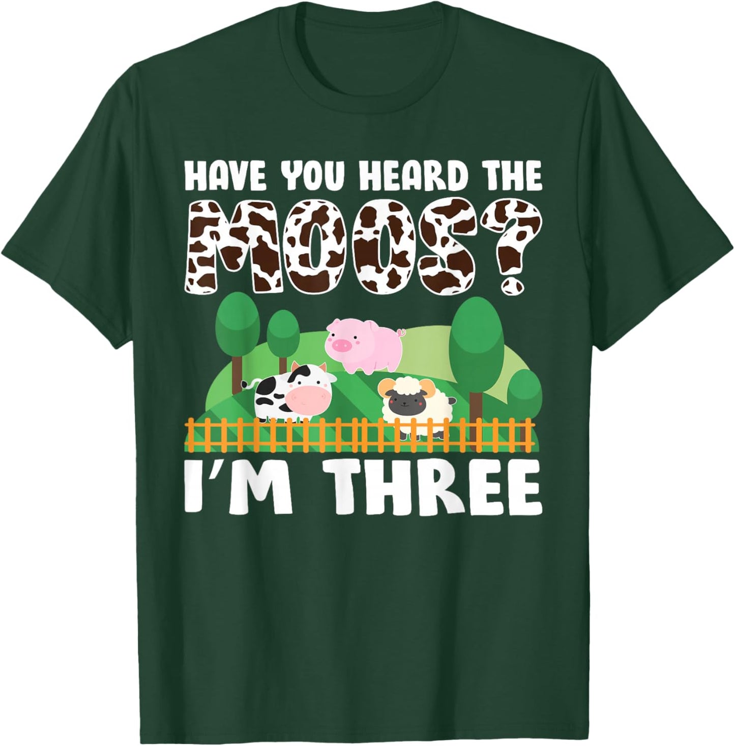 3rd Birthday 3 Year Old Farm Theme Animals Birthday Party T-Shirt - T-Shirt | Forest