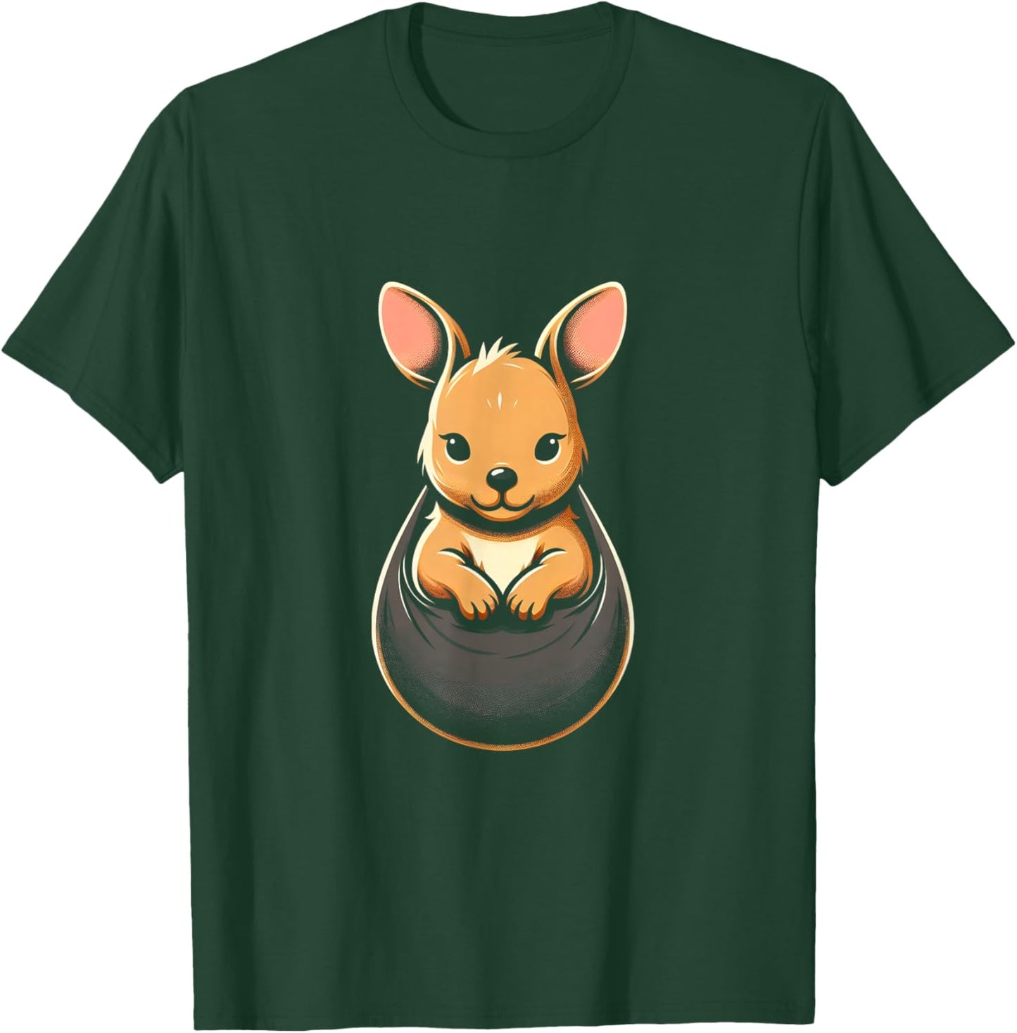 Kangaroo Cute Joey-In A Pouch Baby Marsupial Wildlife Animal T-Shirt - T-Shirt | Forest