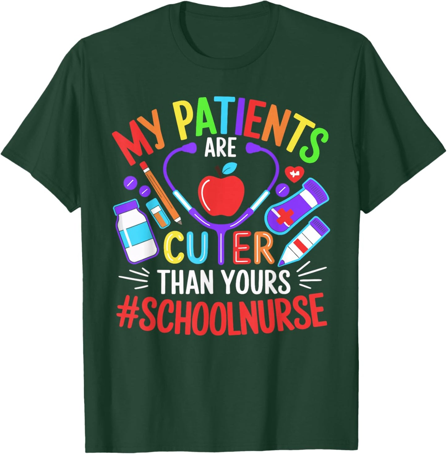 School Nurse Appreciation Nursing Elementary School Nurse T-Shirt - T-Shirt | Forest