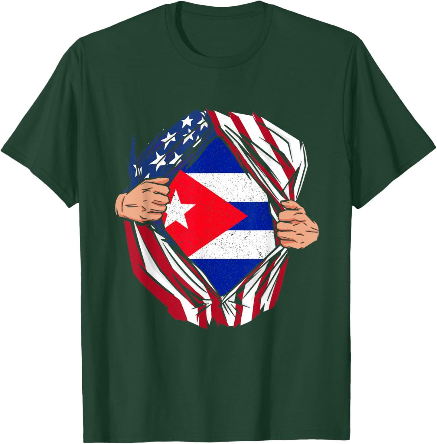 Cuban Pride Flag Cuba Lover Funny National Expat Heritage T-Shirt - T-Shirt | Forest