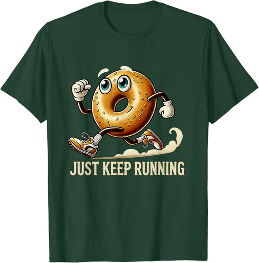Vintage Funny Everything Bagel Running T-Shirt - T-Shirt | Forest