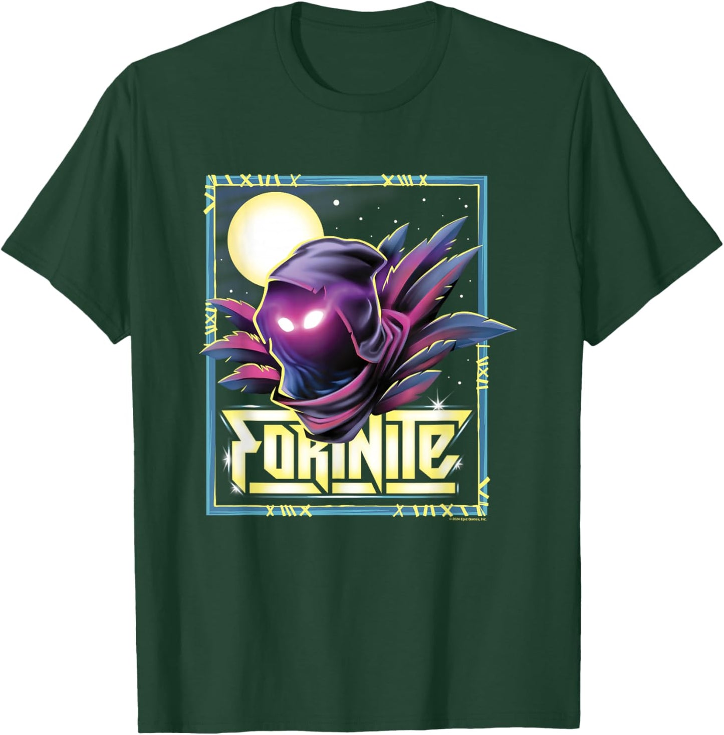 Fortnite Raven Icon Shadow Silhouette Big Chest Poster T-Shirt - T-Shirt | Forest