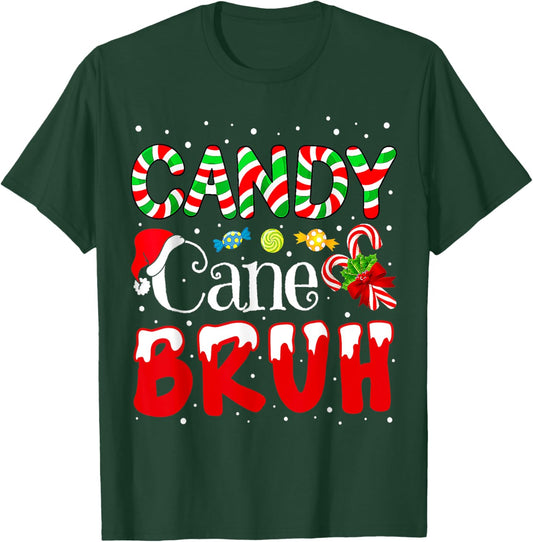 Candy Cane Bruh Christmas Love Candy Boys Girls Kids Xmas T-Shirt - T-Shirt | Forest