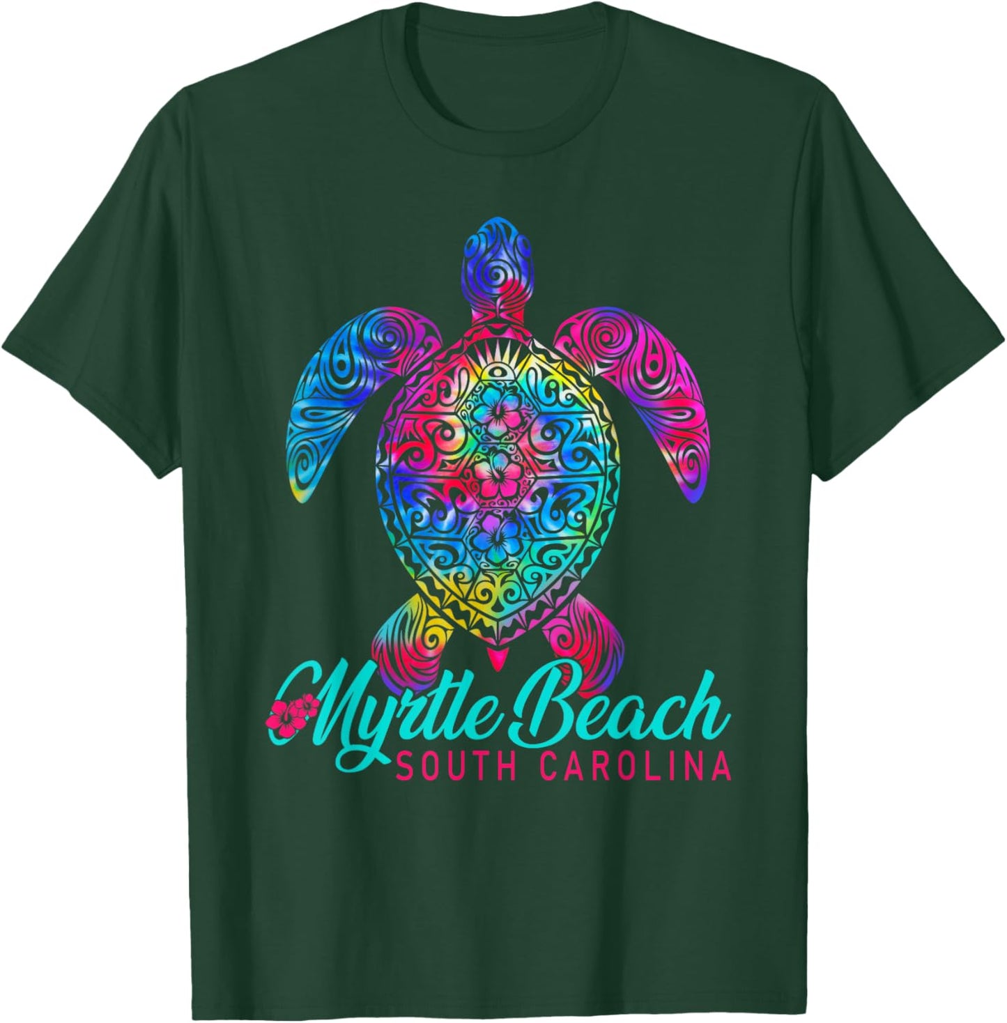 Myrtle Beach South Carolina Shirt Tribal Tie Dye Sea Turtle T-Shirt - T-Shirt | Forest