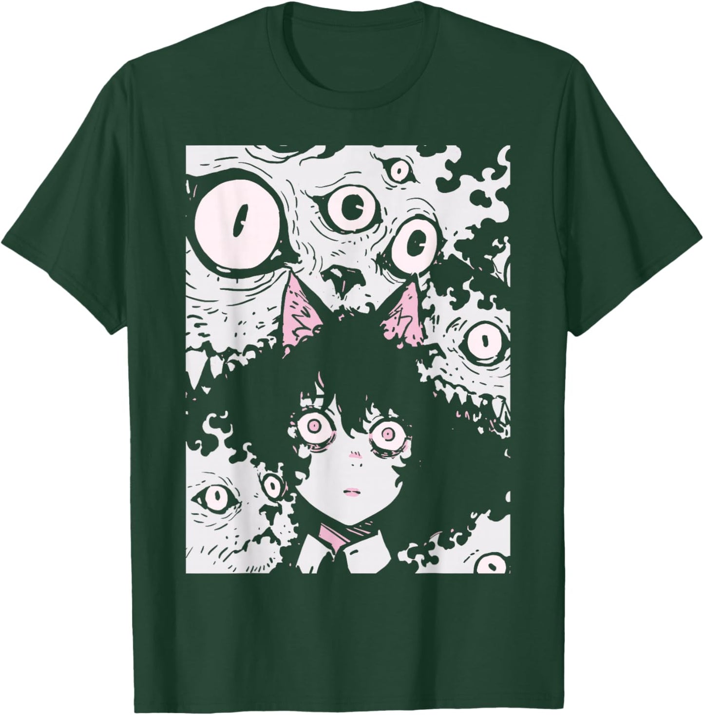Horror Anime Manga Neko | Japan Japanese Creepy Kawaii Goth T-Shirt - T-Shirt | Forest