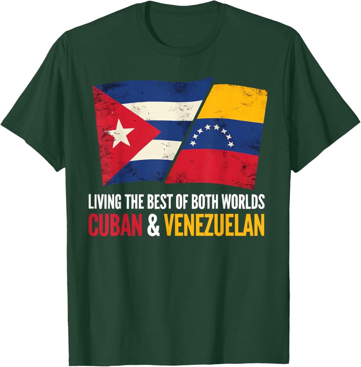 Half Cuban Half Venezuelan Country Venezuela Flag Cuba T-Shirt - T-Shirt | Forest