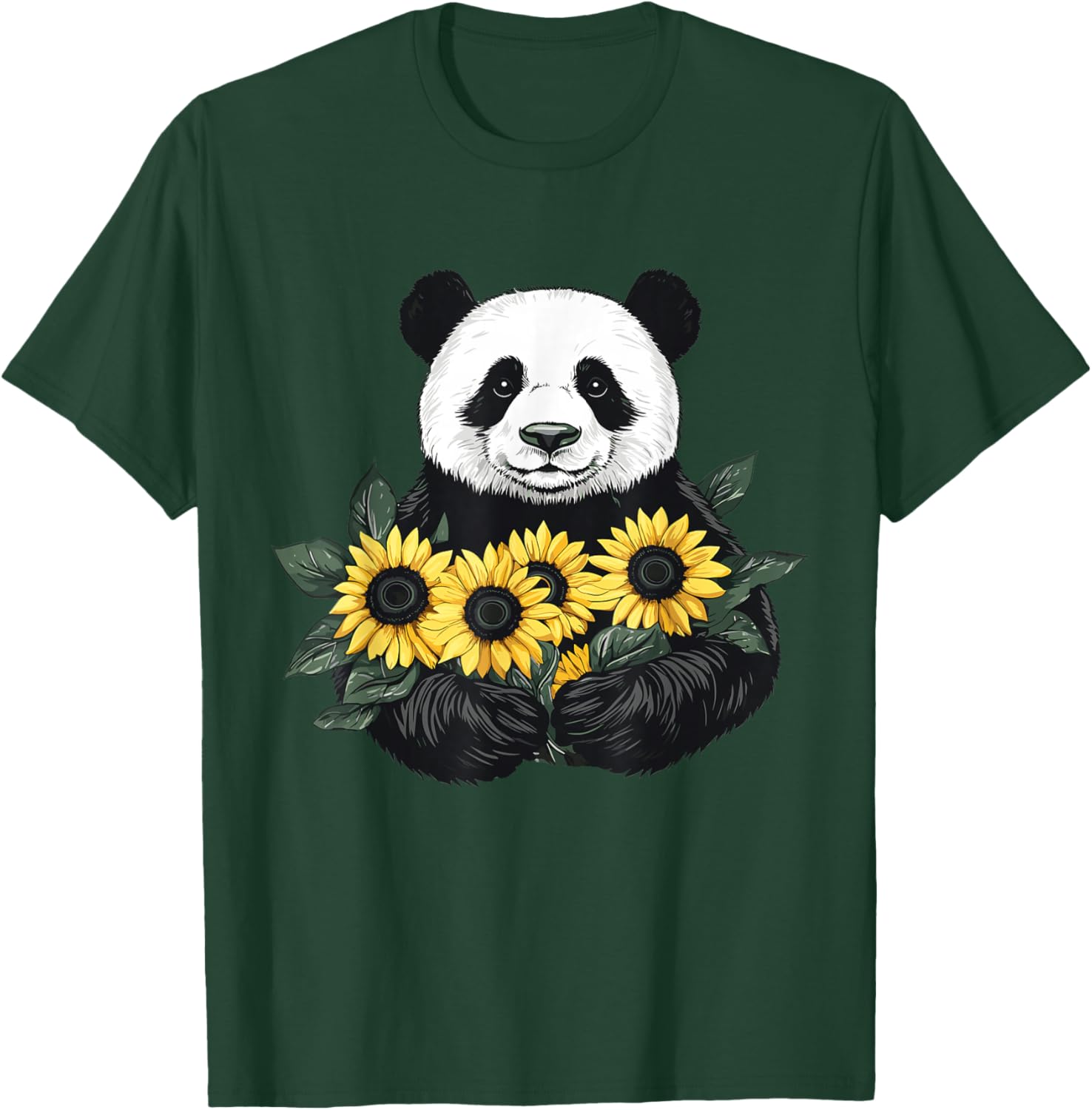 Panda bear with sunflowers, Panda Bear T-Shirt - T-Shirt | Forest