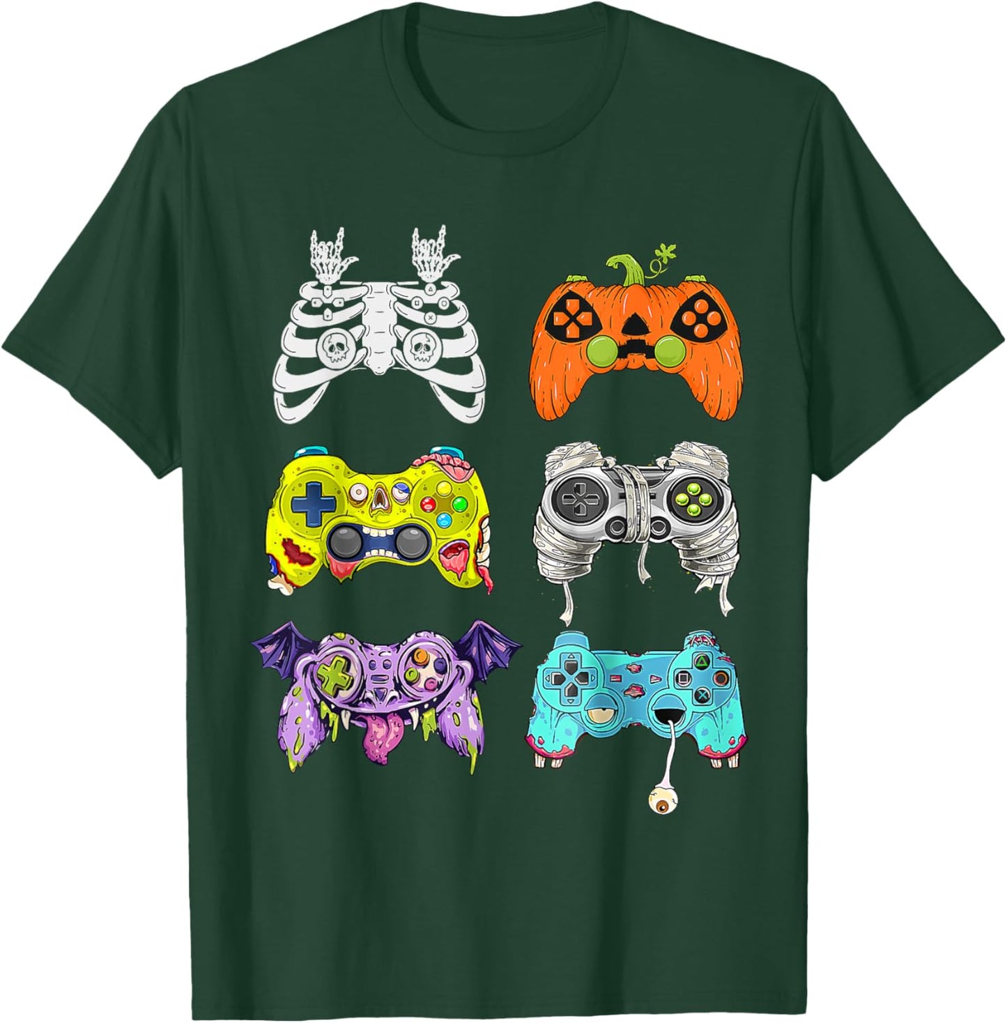 Scary Game Controller Halloween Gamer Costume Boys Kids T-Shirt - T-Shirt | Forest