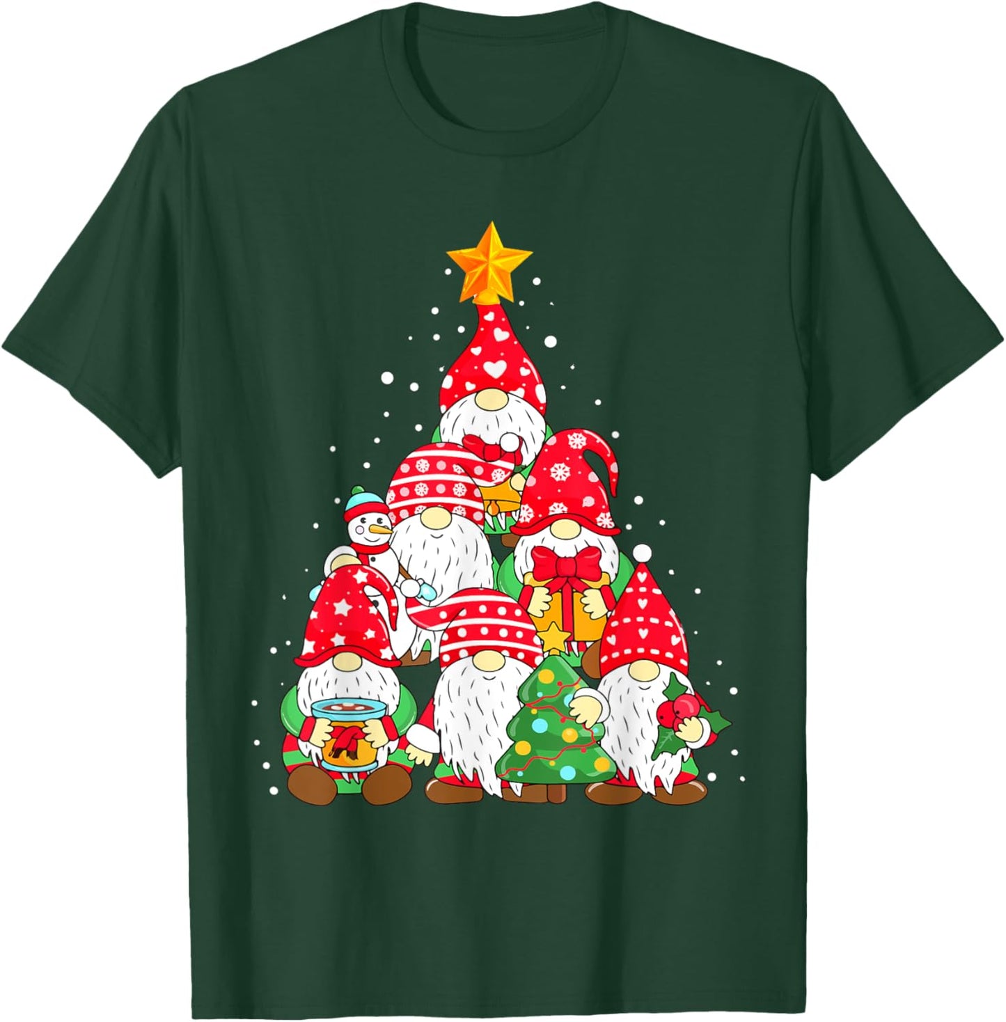 Christmas Gnome Shirt for Family Pajamas Gnome Xmas Tree T-Shirt - T-Shirt | Forest