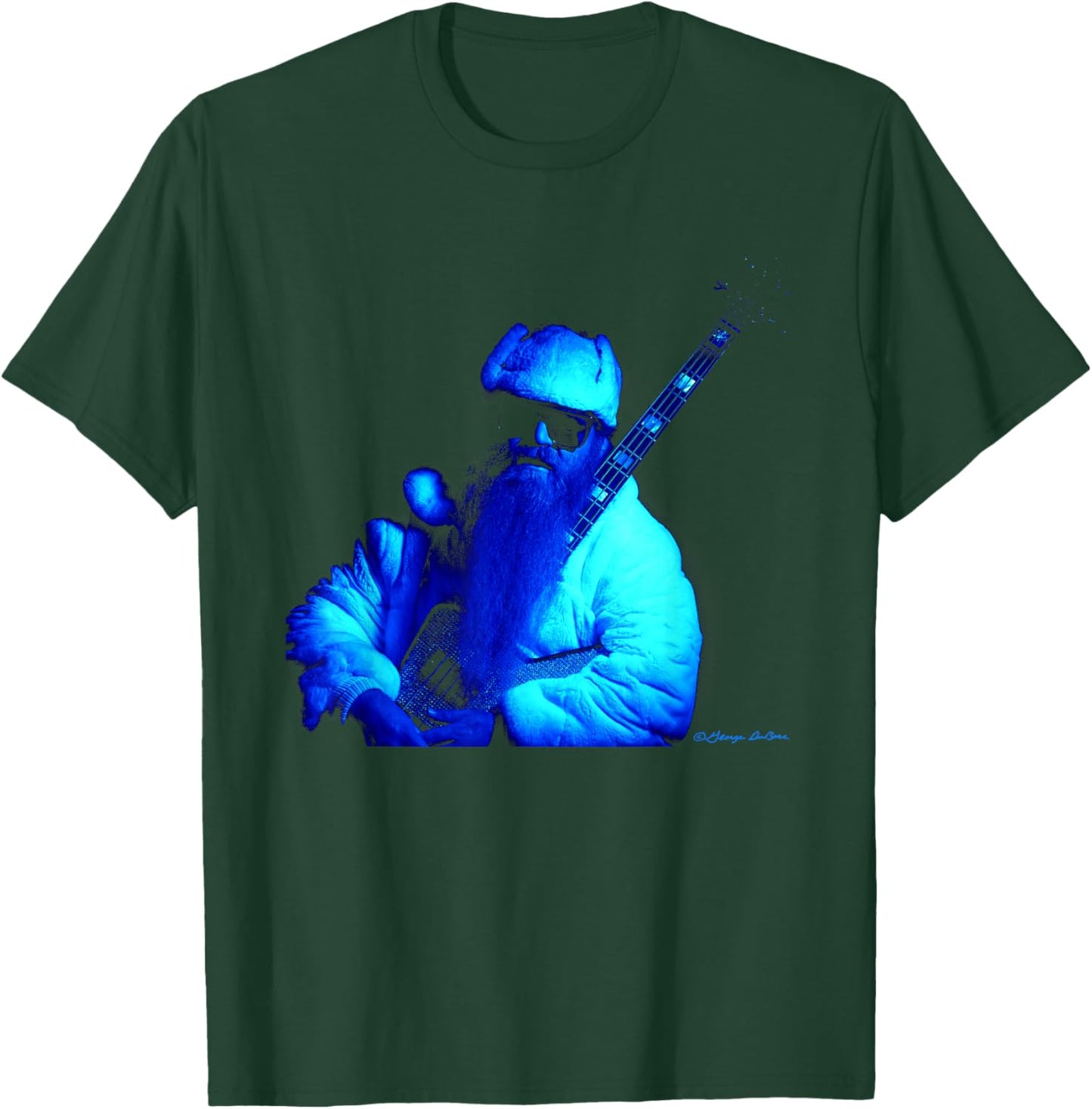 Dusty Hill ZZ Top Bass Player By George DuBose T-Shirt - T-Shirt | Forest
