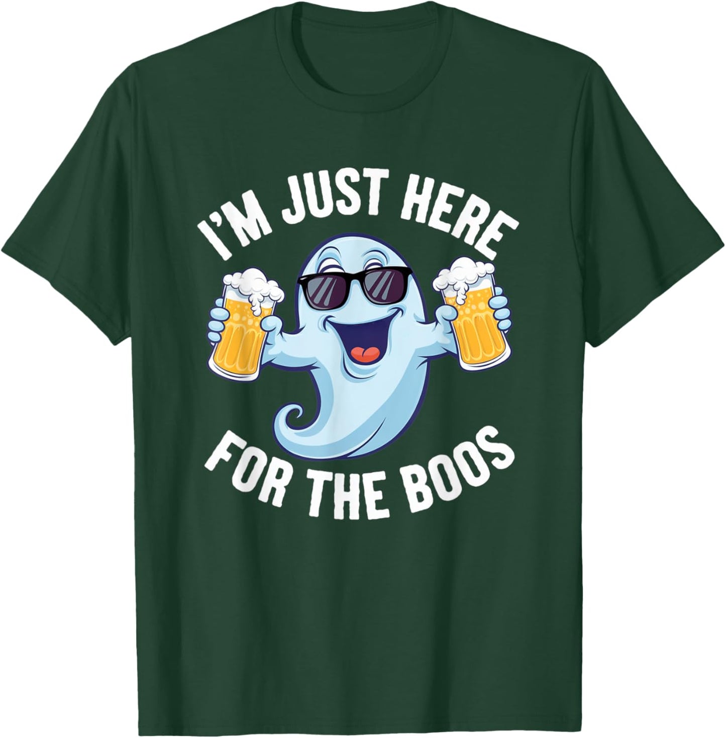 I'm Just Here For The Boos Funny Halloween Ghost Boo Costume T-Shirt - T-Shirt | Forest